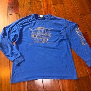Buffalo Sabres Vintage Inspired Long Sleeve Shirt Unisex Blue Large